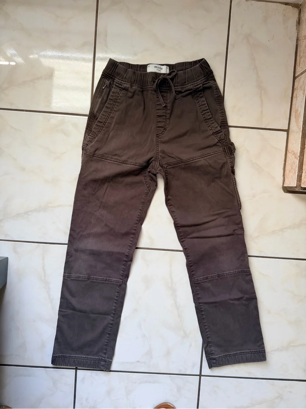 Hollister Kids Brown Cargo Drawstring Pants